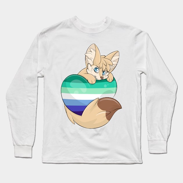 Gay-Flag with a Fennec Fox Long Sleeve T-Shirt by Fennekfuchs